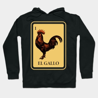 Mexican El Gallo lottery traditional rooster Bingo Card game Hoodie